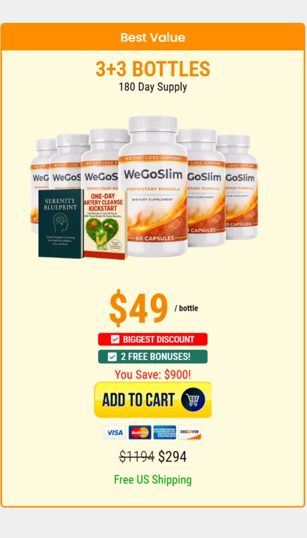 WeGoSlim™ 6 bottles pricing